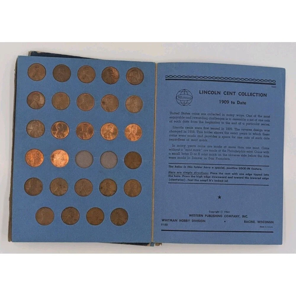 Whitman Lincoln One-a-Year Cent Collection 1909 Coin Folder/Album Partial
